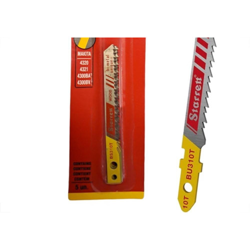 Serra Tico-Tico Lamina Starrett Madeira Bi-Metal Com 5 Pecas Makita Bs310T - 65Mm - Bs310T