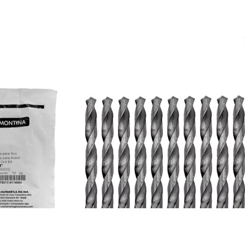 Broca Aco Rapido Tramontina Master   11/64'' - Pacote Com 10 Pecas - 43146/010 - Kit C/10 Pecas
