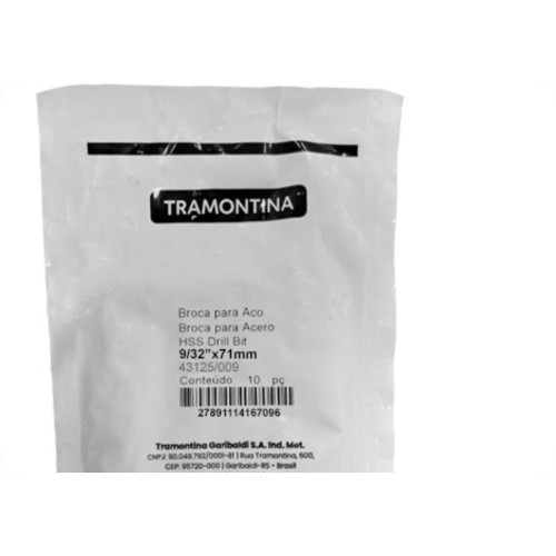 Broca Aco Rapido Tramontina Basic Tam.G 5/32'' Pacote Com 10 Pecas - 43125/009 - Kit C/10 Pecas