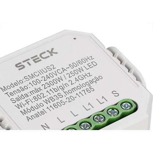 Interruptor Steck Smarteck 1 Modulo Interno Mini Wi-Fi - Smciius2