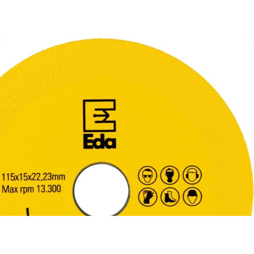 Disco Corte Para Vidro Eda 115 X 15 C2X 22,23Mm Com Adaptador 20Mm - 0Qb