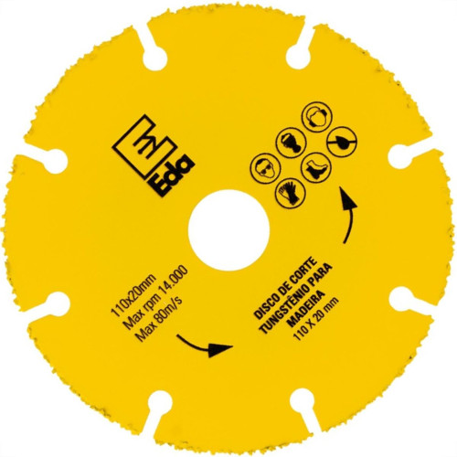 Disco Para Madeira Tungstenio Eda 110 X 20Mm - 0Qf