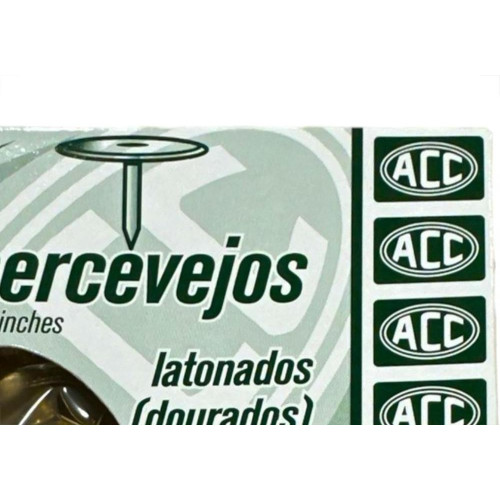 Percevejo Latonado Acc - Caixa Com 100 Pecas - Kit C/10 Caixas