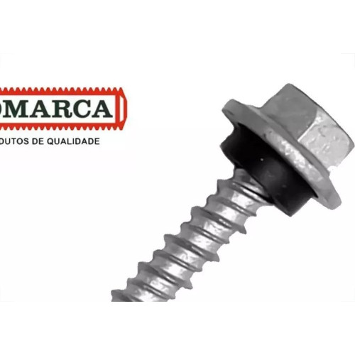 Parafuso Telha Sextavado Com Arruela De Vedacao Ponta Ogivada 12-14 X 3.1/2'' Jomarca