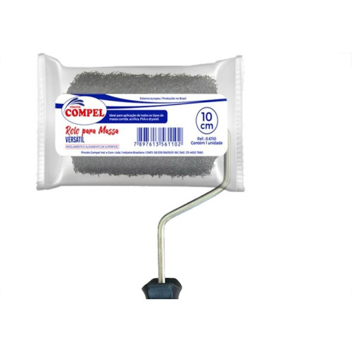 Rolo Para Massa Rolada Versatil Compel 10Cm Com Suporte - 0.6110