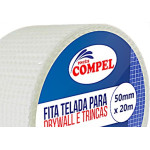 Fita Telada Compel Fibra De Vidro Para Drywall E Trincas Autoadesiva 50Mm X 20M