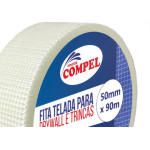 Fita Telada Compel Fibra De Vidro Para Drywall E Trincas Autoadesiva 50Mm X 90M