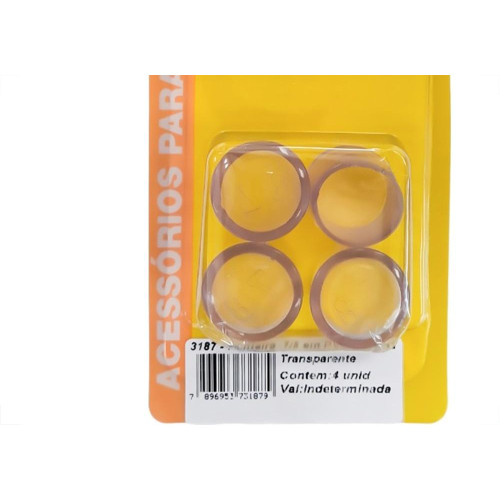 Ponteira Externa (Pvc) Talentos Redonda 7/8'' Transparente Cartela Com 4 Pecas