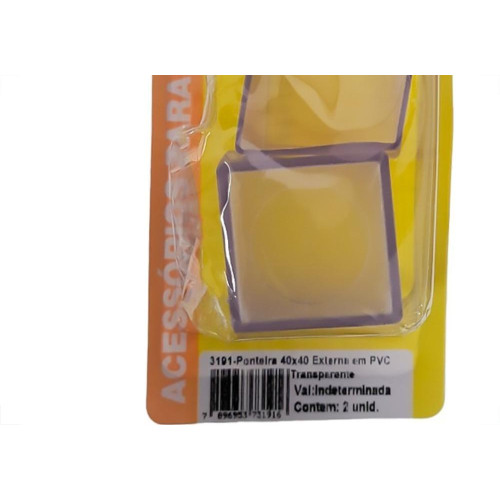 Ponteira Externa (Pvc) Talentos Quadrada 40X40 Transparente Cartela Com 2 Pecas
