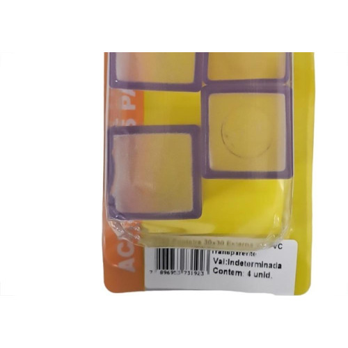 Ponteira Externa (Pvc) Talentos Quadrada 30X30 Transparente Cartela Com 4 Pecas