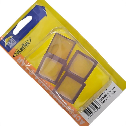 Ponteira Externa (Pvc) Talentos Quadrada 25X25 Transparente Cartela Com 4 Pecas