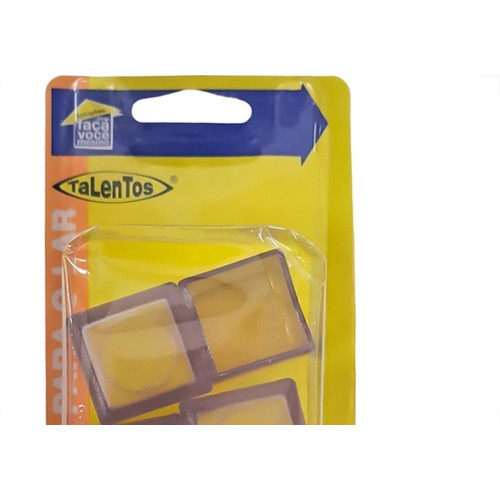 Ponteira Externa (Pvc) Talentos Quadrada 25X25 Transparente Cartela Com 4 Pecas