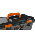 Caixa De Ferramentas Plastica Metasul 18,3'' Cinza/Preta Tatica Com Bandeja