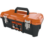 Caixa De Ferramentas Plastica Metasul 18,3'' Laranja/Preta Tatica Com Bandeja E Fecho De Metal