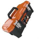 Caixa De Ferramentas Plastica Metasul 18,3'' Laranja/Preta Tatica Com Bandeja E Fecho De Metal