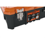 Caixa De Ferramentas Plastica Metasul 18,3'' Laranja/Preta Tatica Com Bandeja E Fecho De Metal