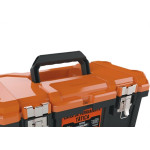 Caixa De Ferramentas Plastica Metasul 18,3'' Laranja/Preta Tatica Com Bandeja E Fecho De Metal