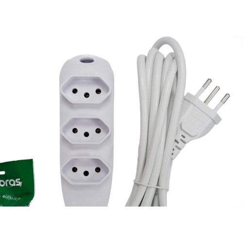 Extensao Intelbras 3 Tomadas 2 Polos + Terra 10A. Branca 5M. - 4830146