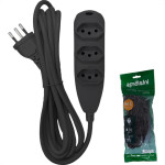 Extensao Intelbras 3 Tomadas 2 Polos + Terra 10A. Preta 3M. - 4830148