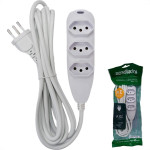 Extensao Intelbras 3 Tomadas 2 Polos + Terra 10A. Branca 3M. - 4830153