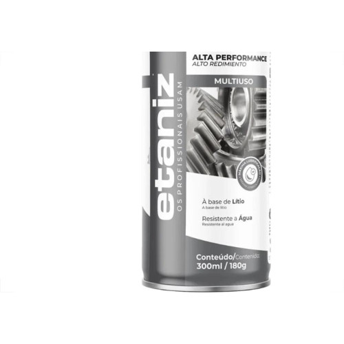 Graxa Spray Etaniz Branca Litio 300Ml/180G.
