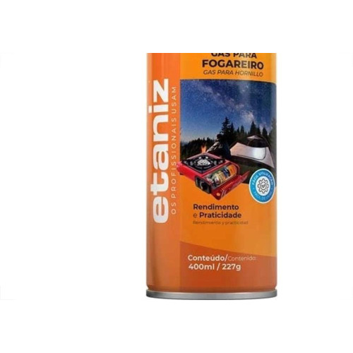 Gas Butano/Propano Etaniz Para Fogareiro 400Ml/227G
