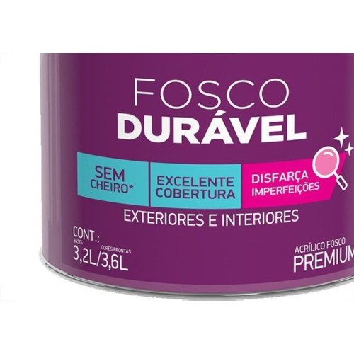 Tinta Acrilica Iquine Fosco Duravel Premium 3,6L Branco Neve