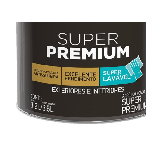 Tinta Acrilica Iquine Fosco Super Premium 3,6L Branco Neve