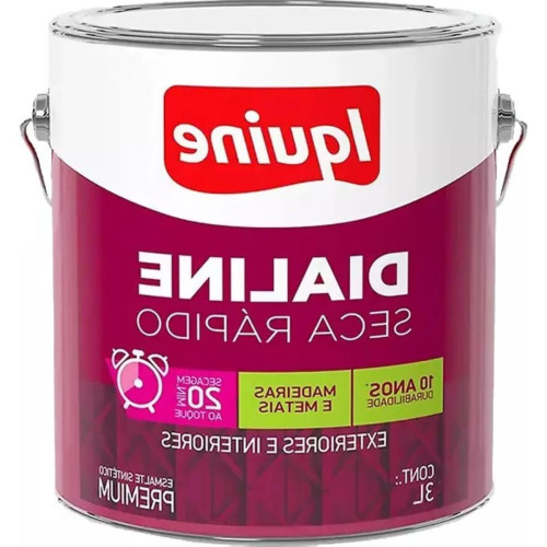 Tinta Esmalte Iquine Dialine Seca Rapido Galao 3L Branco Neve