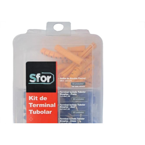 Terminal Kit Sforplast - Anilhas + Terminais Tubulares Pre Isolados Com 321 Pecas - 5744
