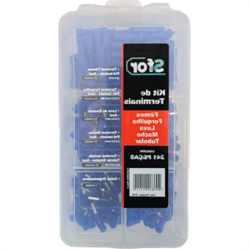 Terminal Kit Sforplast - Femea/Forquilha/Luva /Macho/Tubolar Pre Isolados Com 241 Pecas - 5745