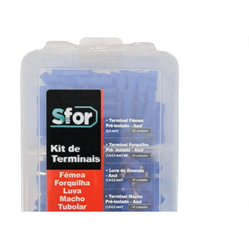 Terminal Kit Sforplast - Femea/Forquilha/Luva /Macho/Tubolar Pre Isolados Com 241 Pecas - 5745