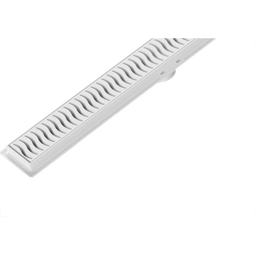 Ralo Linear Com Grelha Flat Tigre 50Cm Branco
