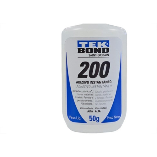 Cola Instantanea Tekbond 200 - Nao Entope - Bico Tipo ''A'' Alta Viscosidade 50G