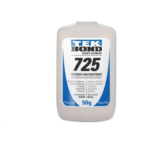 Cola Instantanea Tekbond 725 - Baixa Viscosidade - Bico Tipo ''B'' Mais Fino E Preciso 50G