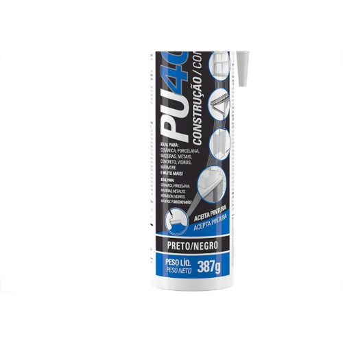 Cola Pu40Fix Tekbond Preto 387G/280Ml