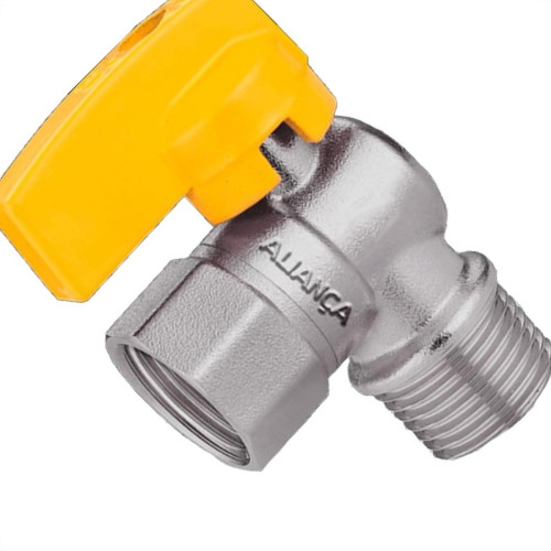 Registro Esfera Para Gas Alianca Angular Macho/Femea 1/2'' - 550/12