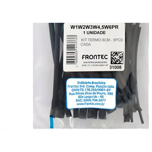 Tubo Termocontratil 80Mm Kit Com 25 Pecas 5 Diametros Preto - W1W2W3W4,5W6Pr