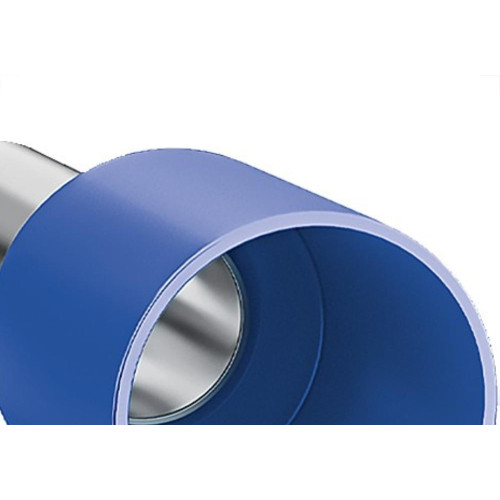 Terminal Tubular Ilhos Isolado Simples Sforplast 2,5Mm Comprimento 8Mm - Azul