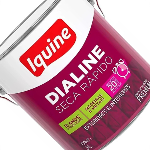 Tinta Esmalte Iquine Dialine Seca Rapido Galao 3L Preto
