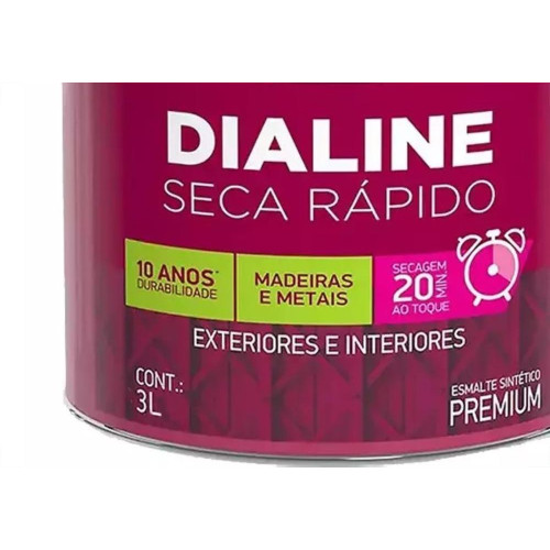 Tinta Esmalte Iquine Dialine Seca Rapido Galao 3L Preto