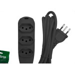Extensao Intelbras 3 Tomadas 2 Polos + Terra 10A. Preta 5M. - 4830169