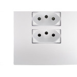 Conjunto Ilumi I9-Inove Branco Com Placa 3 Tomadas 10A. - 94123 Monobloco