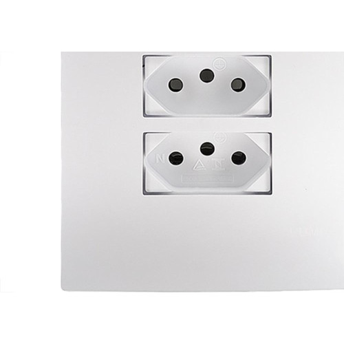 Conjunto Ilumi I9-Inove Branco Com Placa 3 Tomadas 10A. - 94123 Monobloco