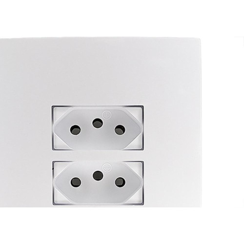 Conjunto Ilumi I9-Inove Branco Com Placa 3 Tomadas 10A. - 94123 Monobloco