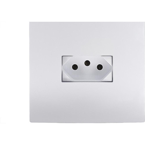Conjunto Ilumi I9-Inove Branco Com Placa 1 Simples + Tomada 2P+T. 10A. - 94200