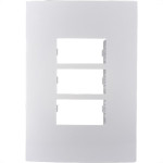 Placa Conjunto Ilumi I9-Inove Branco 4X2 3 Modulos Separados Horizontais Com Suporte - 96100