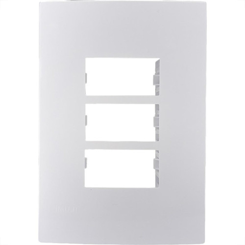Placa Conjunto Ilumi I9-Inove Branco 4X2 3 Modulos Separados Horizontais Com Suporte - 96100
