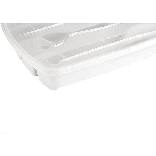 Porta Talheres Plastico Com Tampa Plasutil 5 Divisºrias Branco - 3839
