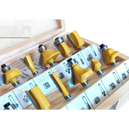 Fresa Para Tupia Franca 6Mm A 32Mm Kit Com 12 Pecas - 1295